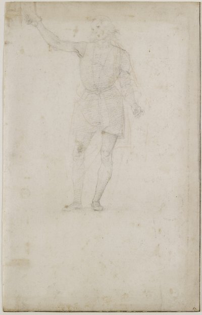 Recto: Studie für einen Johannes den Täufer. Verso: Ein Auge, WA1846.4 von Pietro Perugino